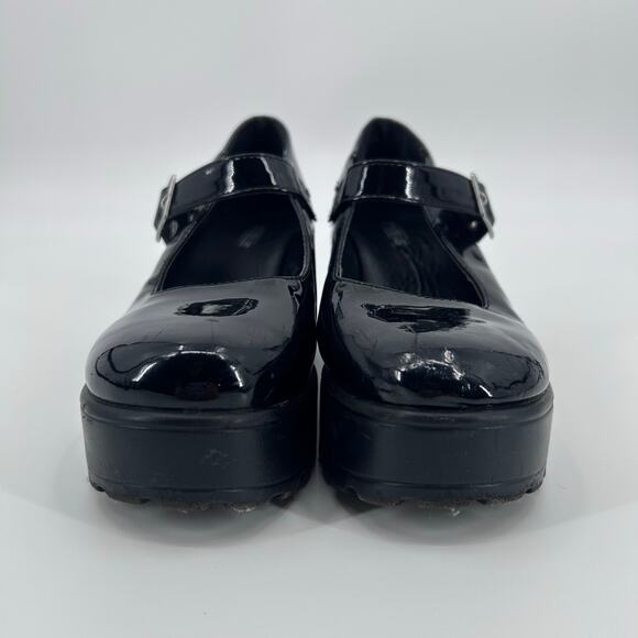 Seychelles Mary Black Patent Shoes Chunky Heel Lug Sole Platform Womens Size 6 - Picture 4 of 12